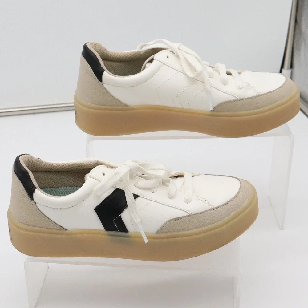 Dr. Scholls Sneakers Womens 6 Madison Lace White Platform Gum Sole Excellent